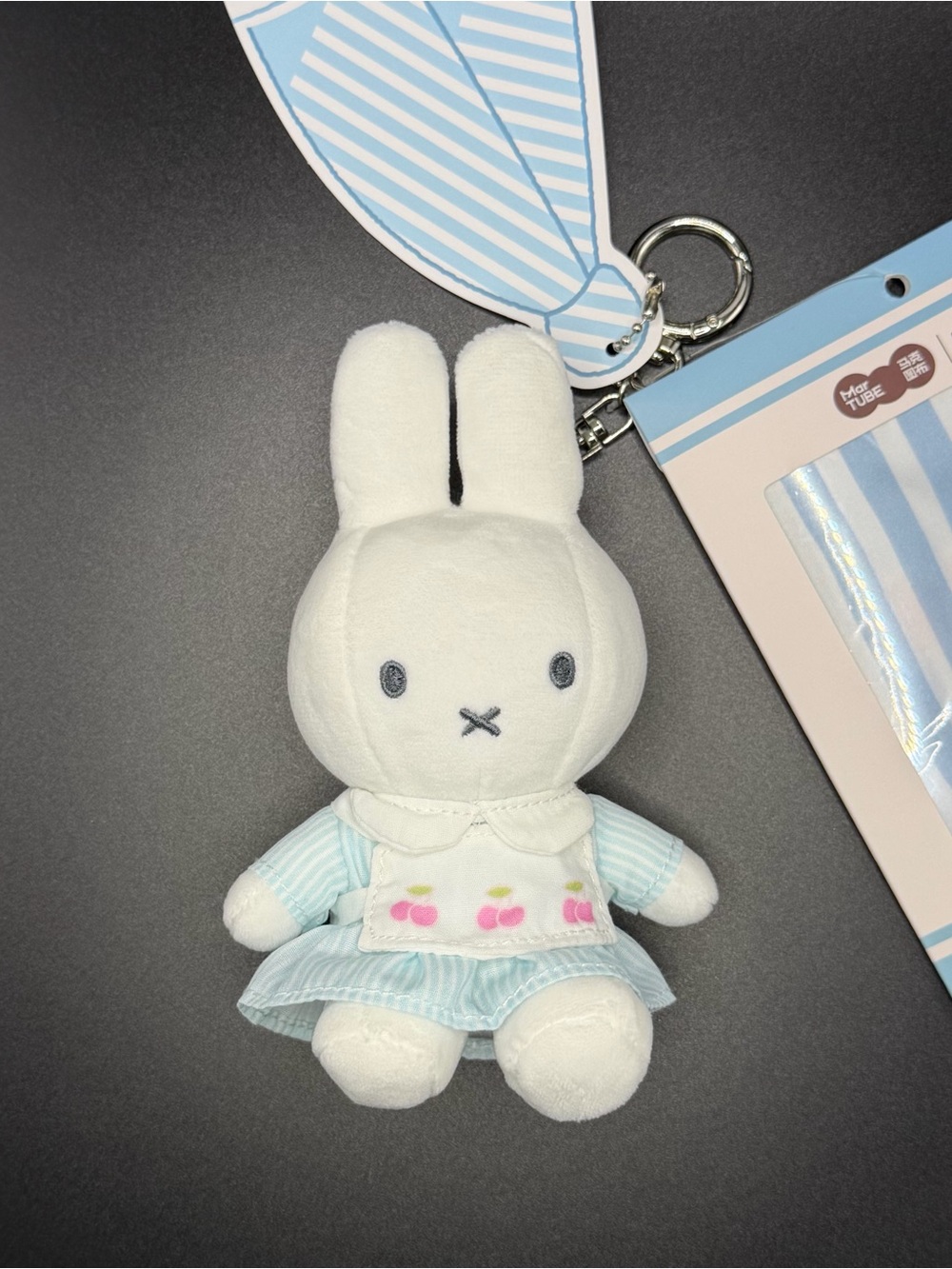 Miffy X MarTube in baby blue cherry dress outfits plush/keychain mf114